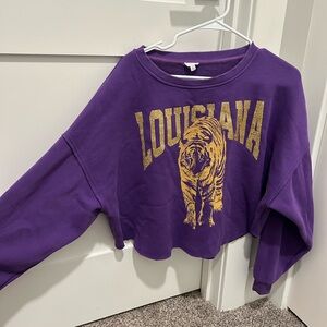 LSU glitter cropped sweatshirt!